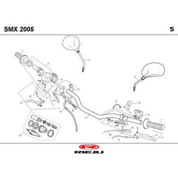 Handlebar parts Rieju SMX blue 2004 2-stroke