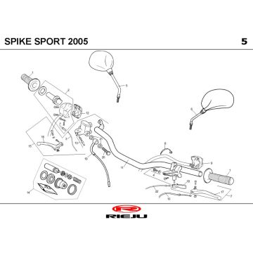 Handlebar parts Rieju Spike red 2007 2-stroke