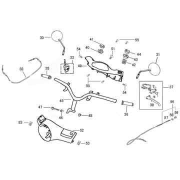 Handlebar parts Turbo RL 125cc black
