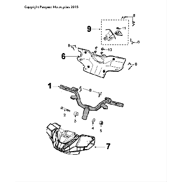 Handlebar rod Peugeot Speedfight 4 LC black