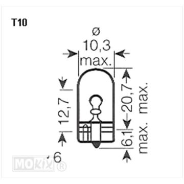 Bulb 12 Volts/ 2 Watt T10 wedge osram