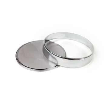 Speedometer glass set Vespa diameter=105mm Vespa PX Lusso (1984->),PK XL1,GT 250 i.e. 60 (ZAPM451),GTV 125 (ZAPM313),GTV 250 (ZAPM451),GTV 300 (ZAPM452) chrome ring tinted/smoke glass