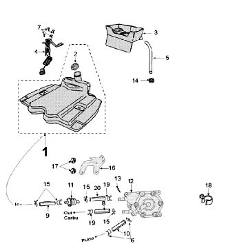 Tank and Fuel Pump Taiyogiken Peugeot New Vivacity 4-stroke Blue