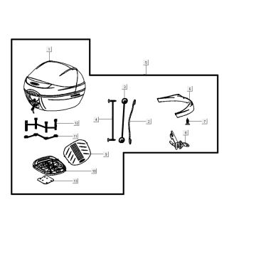 top case AGILITY 16+ 4T 200i Matte Metallic Light Blue