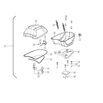 top case parts AGILITY 16+ 4T 200i Matte Metallic Light Blue