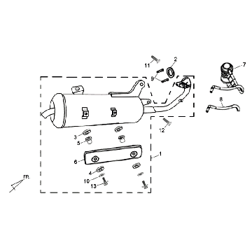 Exhaust Sym Allo (WH871) champagne