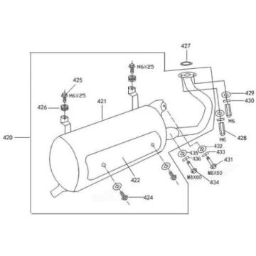 Exhaust China Retro Extra 50 4T AC matte red
