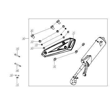 exhaust Kymco Agility RS 4-stroke red