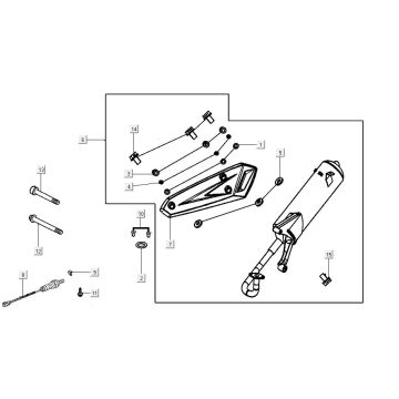 Exhaust Kymco Carry 50i 4T AC Euro 4 glossy black