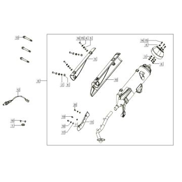 Exhaust Kymco Like 200i 4T AC white