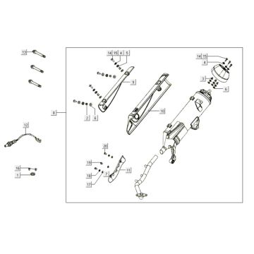 Exhaust Kymco Like 200i Black
