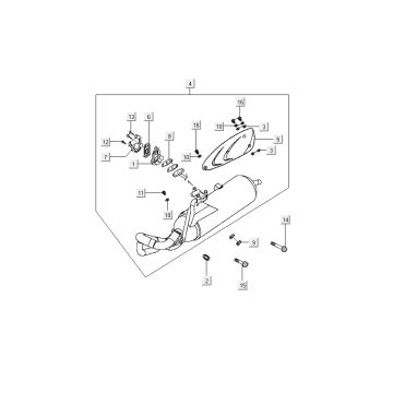 Exhaust Kymco People 2-stroke dark grey