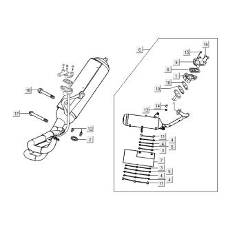 Exhaust Kymco Vitality 2t ac blue