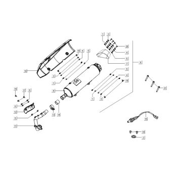 Exhaust Kymco Xciting 400i Matt Black