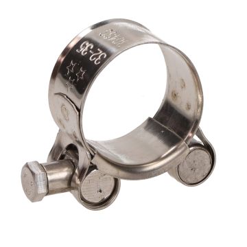 Exhaust clamp bend 32-35mm (20mm) M6 stainless steel Silex