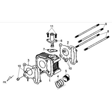 Cylinder/head gasket/foot gasket Sym XPRO 50 E4