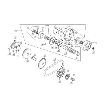 Variator coupling Kymco Agility Delivery 4-stroke euro4 black