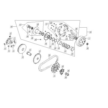 Variator coupling Kymco Carry 4-stroke black