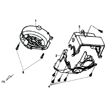 Ventilation housing Sym Fiddle II (BK-7C) iron grey