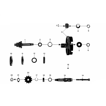 Gearbox 3V Foot Zundapp C50 Sport 529-010