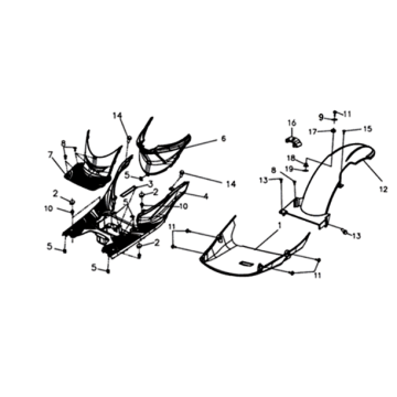 Footplate/ frame cover 2 Sym Symphony ST 200I Gray (GY-010U)