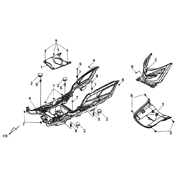 Footplate Frame Cover Sym Jet 4 (R086) red