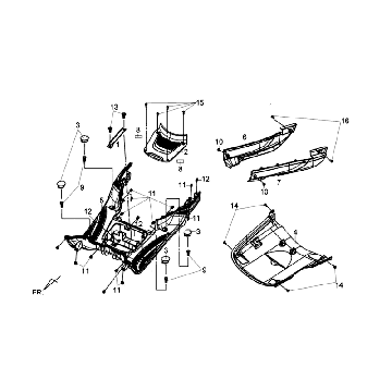Sym Fiddle III Footplate Frame Cover (S880S WH006) silver white