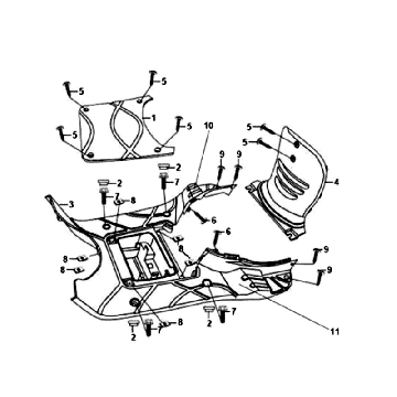 Sym Fiddle White WH8018P Footplate Frame Cover
