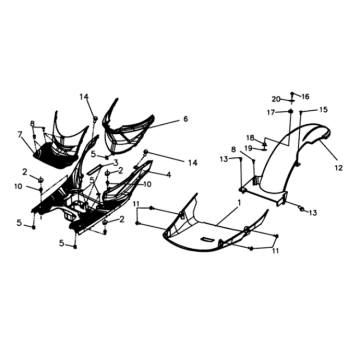 Foot plate/frame cover Sym Symphony ST E3 Deep Black (BK-001C)