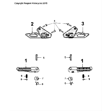 Footrest Peugeot Speedfight 4 LC black/red