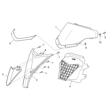 Front covers II Aprilia SR 50 H2O ie+carb 2004-2009 silver