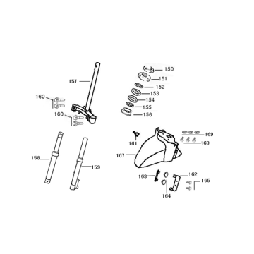 Front Fork Fender Senzo Rivalux 125cc silver
