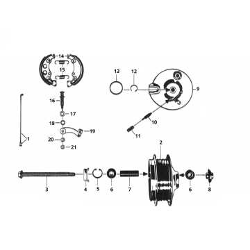 Front wheel hub - Zundapp C50 Sport brake shoes 529-010