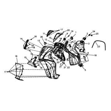 Front plate/plating Sym Symphony ST E3 Light Black (BK-7C)