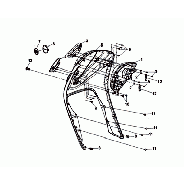 Front plate Flask. Inside b. Sym Mio 50I (GY-7450U BK-001C) Gray Black