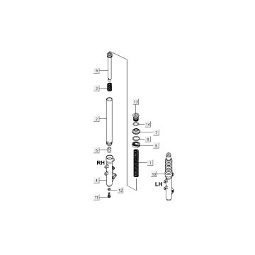 Front leg Kymco New Dink 4-stroke black metallic