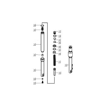 front leg Kymco People S 4-stroke cherry red