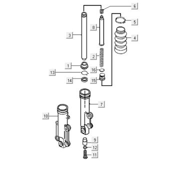 Front leg Kymco ZX 2t ac blue-silver