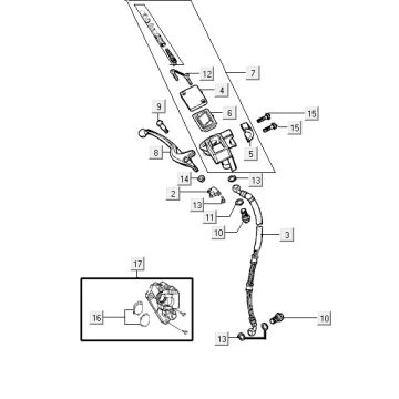 Front brake Kymco VP50 4t ac techo silver
