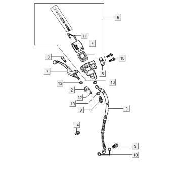 Front brake Kymco ZX 2t ac silver-orange