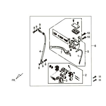 Sym XPRO 50 E4 front brake brake caliper