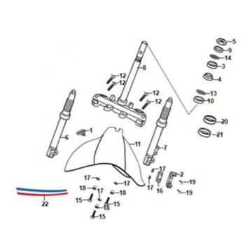 Voorvork / voorspatbord / balhoofd Sym Fiddle II Euro4 Chestnut (LX-17348)