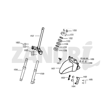 Front Fork-Mudguard Santini Capri black