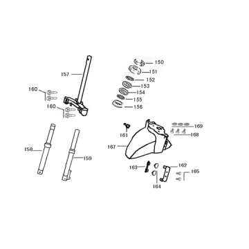 Front Fork-Mudguard AGM VX50s bronze