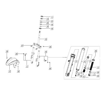 front fork mudguard Kymco Agility RS 4-stroke white 11