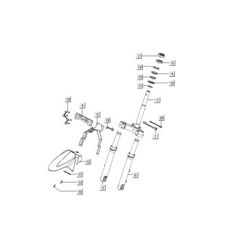 Front fork - mudguard Kymco People S 4-stroke diamond black