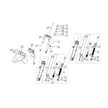 Front Fork - Front Fender Kymco Like 4-stroke deep ocean blue