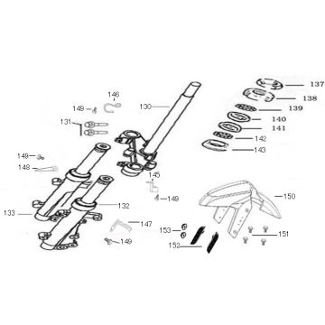 Front fork AGM R8 white