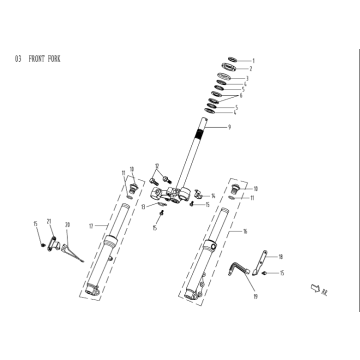 Front fork AGM Venom black