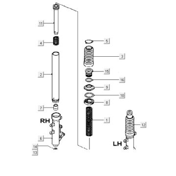 Front fork parts Kymco Grand Dink 250cc